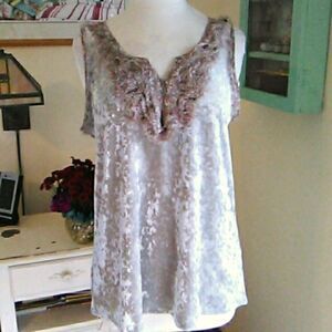 Michael Farrell Velvet Embellished Top